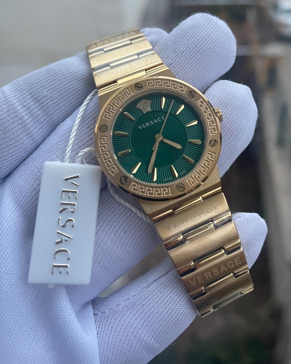 Versace Gold Kasa Yeşil Kadran Bayan Kol Saati L-816